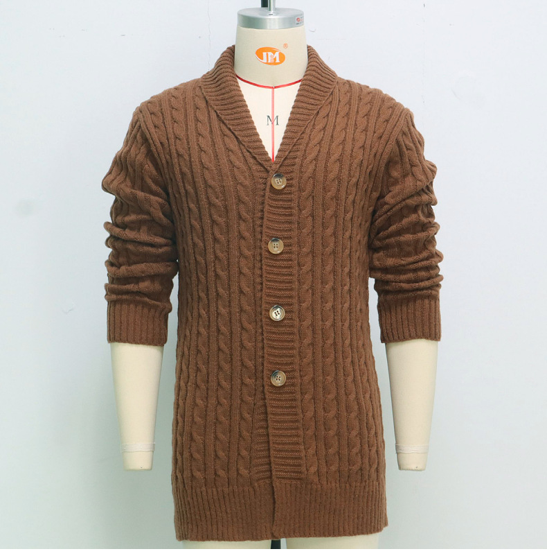 Title 8, Cardigan torsadé en tricot mi-long pour homme, ...