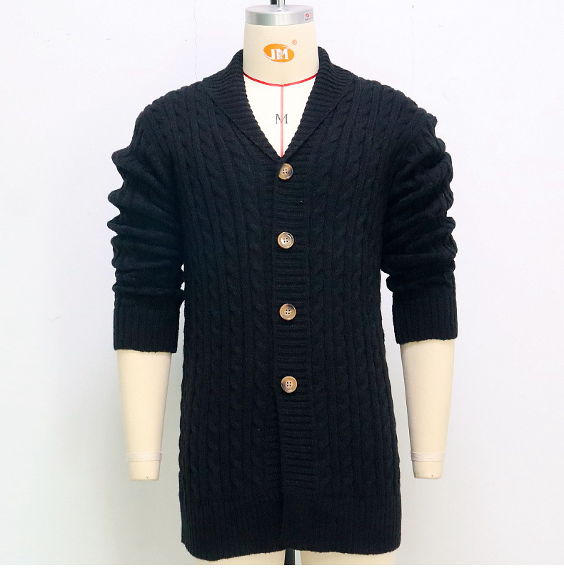 Title 10, Cardigan torsadé en tricot mi-long pour homme, ...