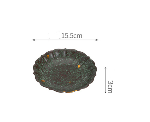 Bronze Glaze Scholar Water Drop Container Ceramic Tea Ware Bamboo Tea Tray Saucer