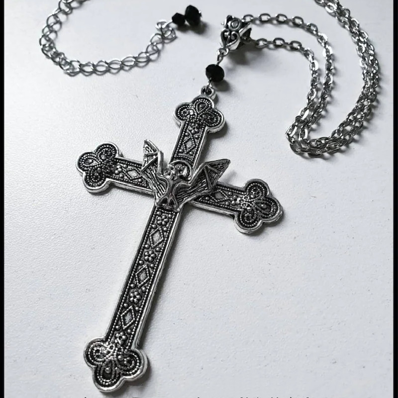 DIY Zinc Alloy Accessories Accessories Cross Bat Necklace