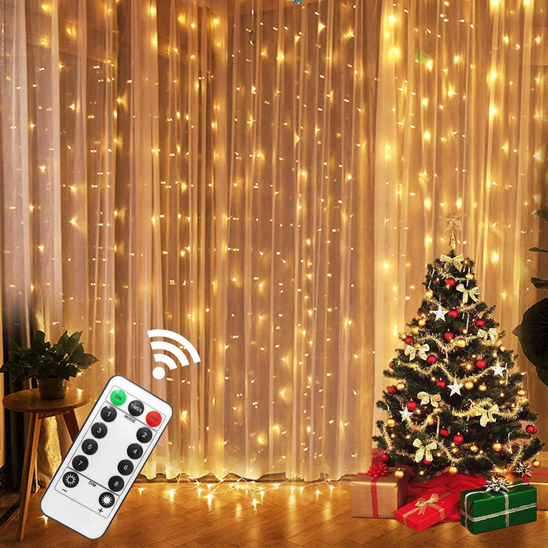 Title 2, LED Curtain Garland On The Window USB String Li...