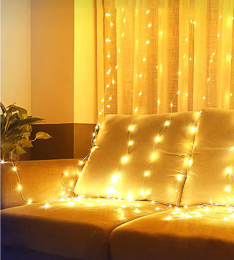 Title 6, LED Curtain Garland On The Window USB String Li...