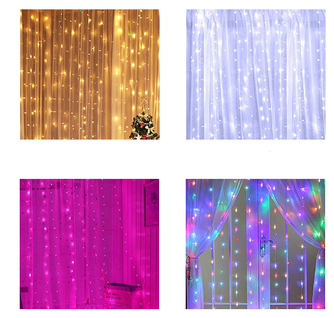 Title 7, LED Curtain Garland On The Window USB String Li...