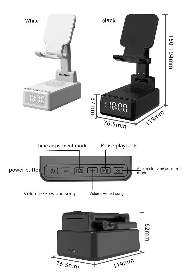 Multi-function Bluetooth Speaker Mobile Phone Holder - Image 8