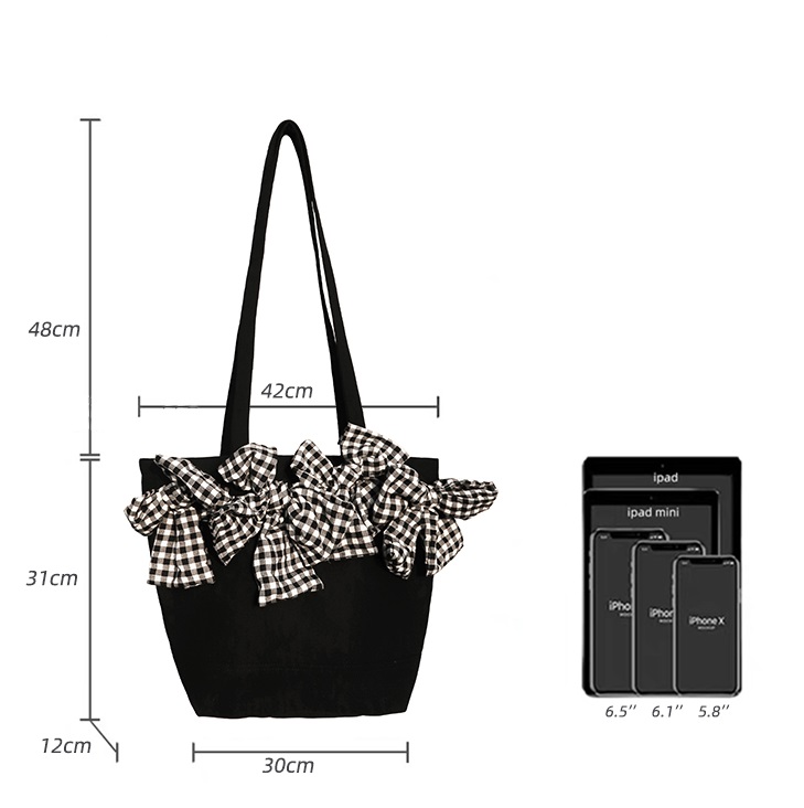 Large-capacity Three-dimensional Plaid Big Bow Crossbody Bag — foto 8