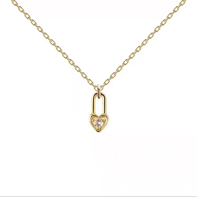 Women's 14K Gold-plated Lock Head Necklace