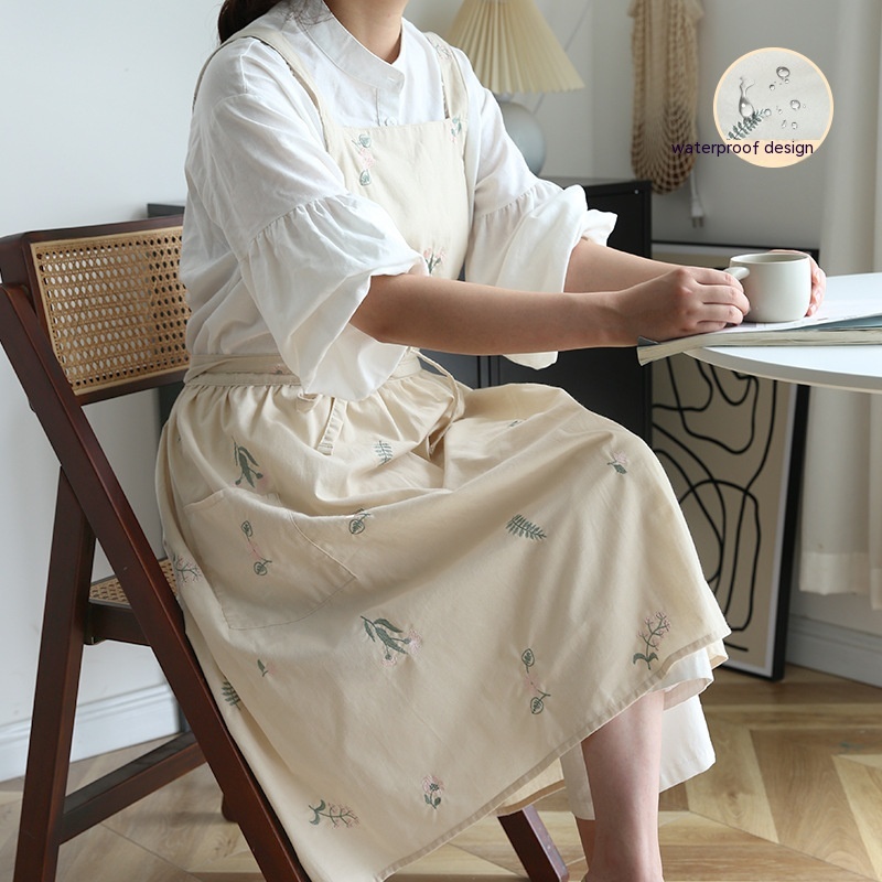 Title 2, Simple Embroidery Cotton Household Kitchen Apron