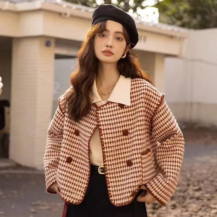 College Style Woolen Short Coat Women