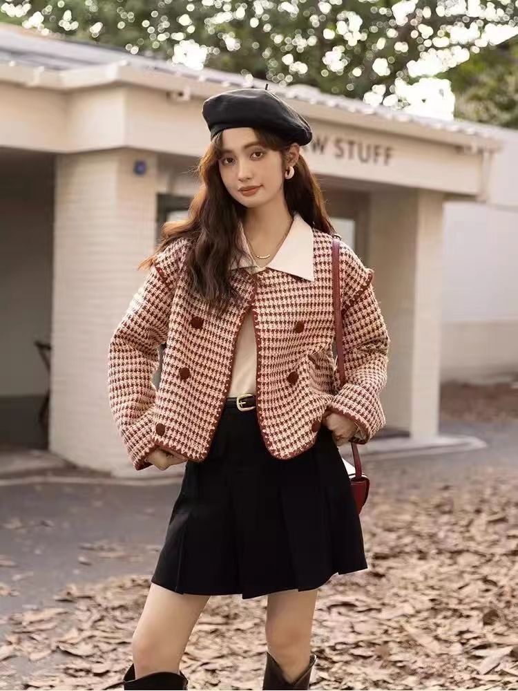 Title 2, College Style Woolen Short Coat Women