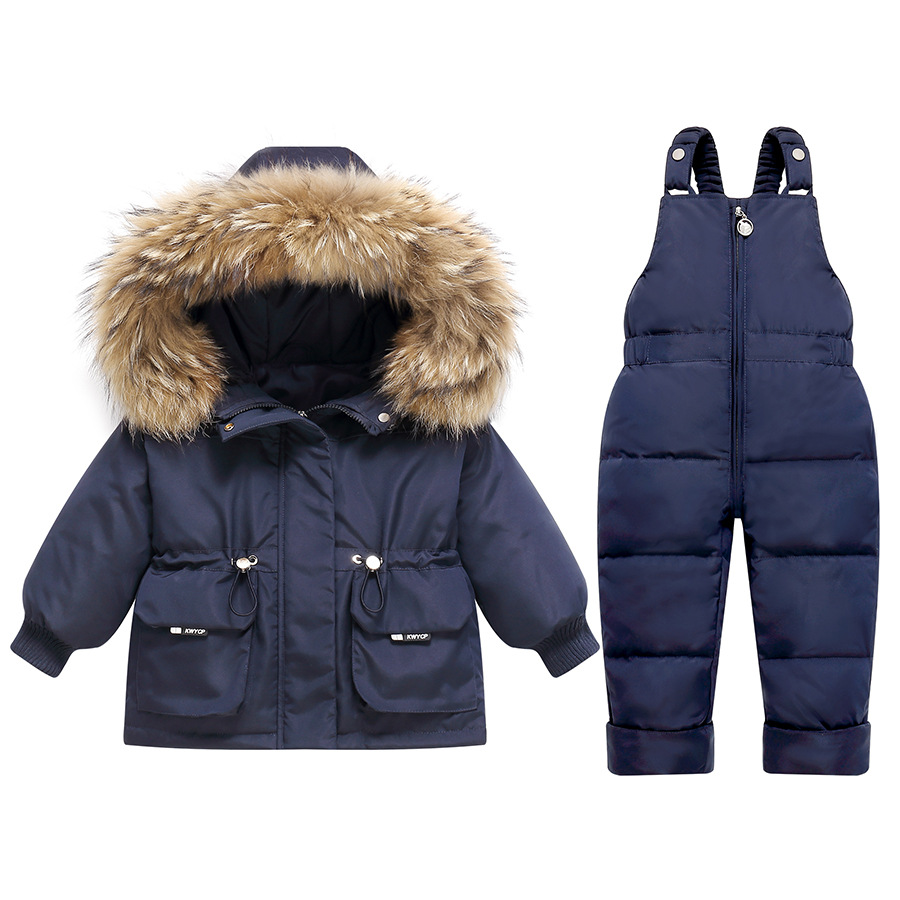Down Jacket Thickened Set Boys And Girls New Two-piece Suit