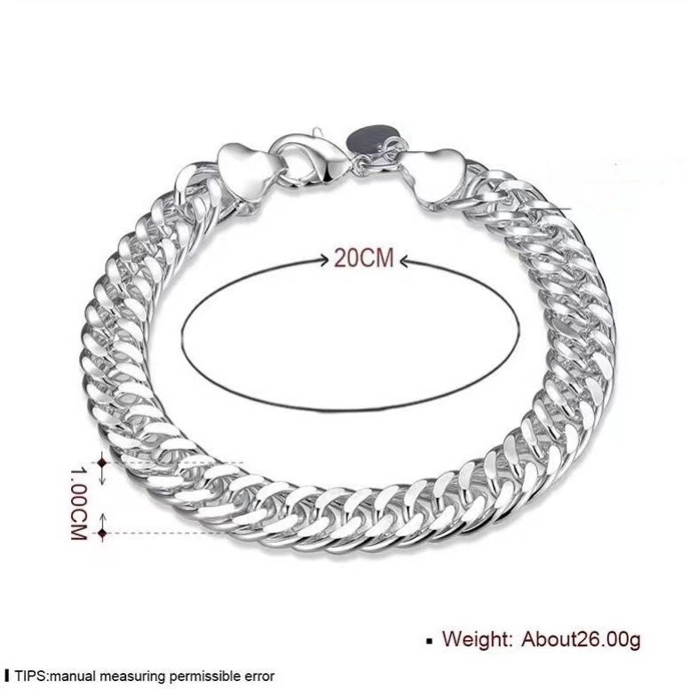 Men's Electroplated Sterling Silver Domineering Horsewhip Bracelet