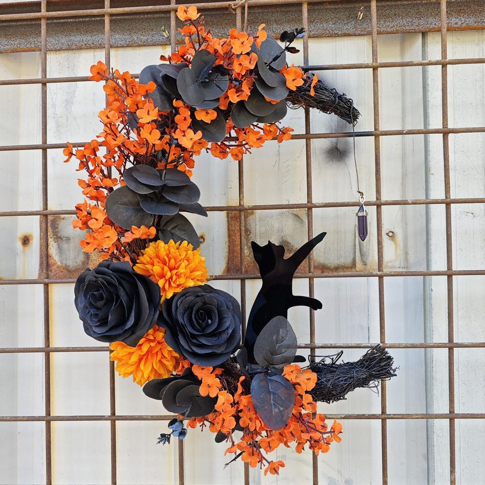 Halloween moon cat garland ornaments (picture color-garland