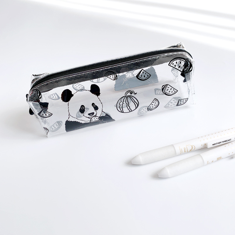 Creative PVC Cartoon Pattern Large Capacity Panda Storage Pencil Case