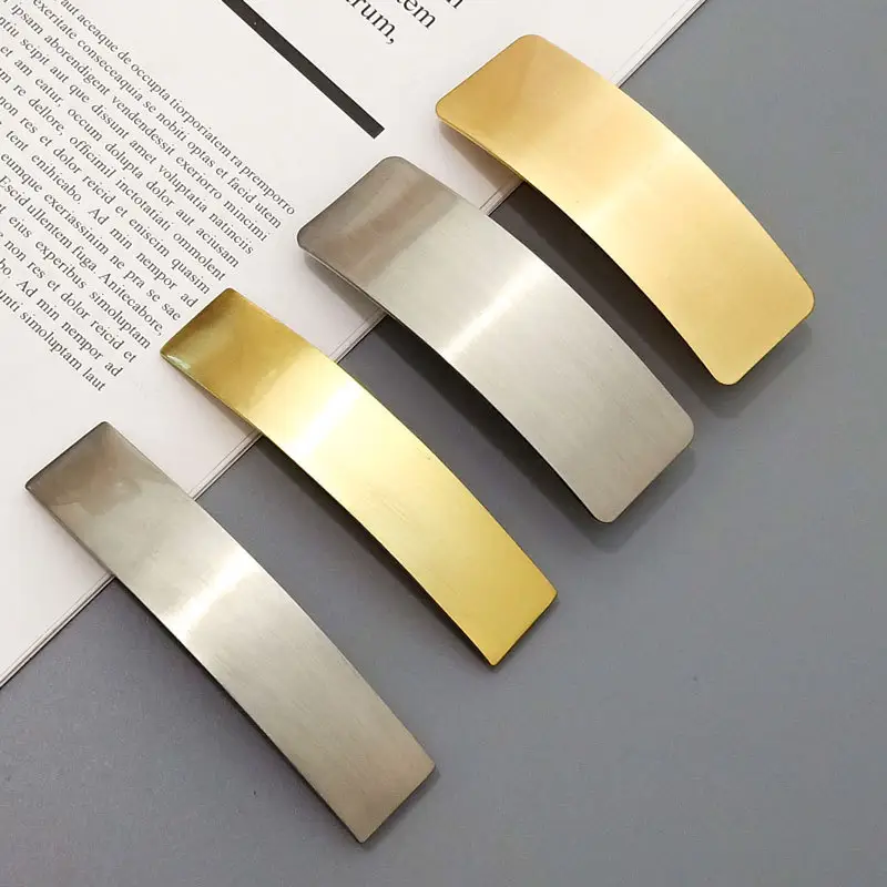 Brushed Metal Barrettes European American Simple Versatile