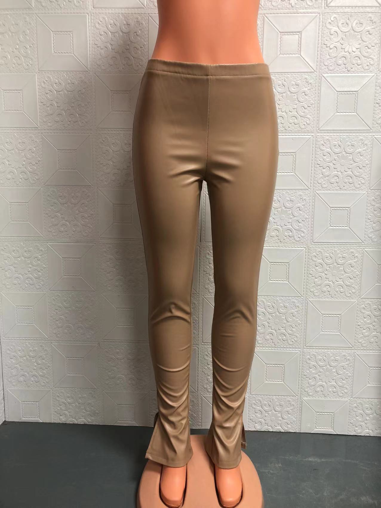 Women's New Slim Fit Micro-pull PU Leather Pants