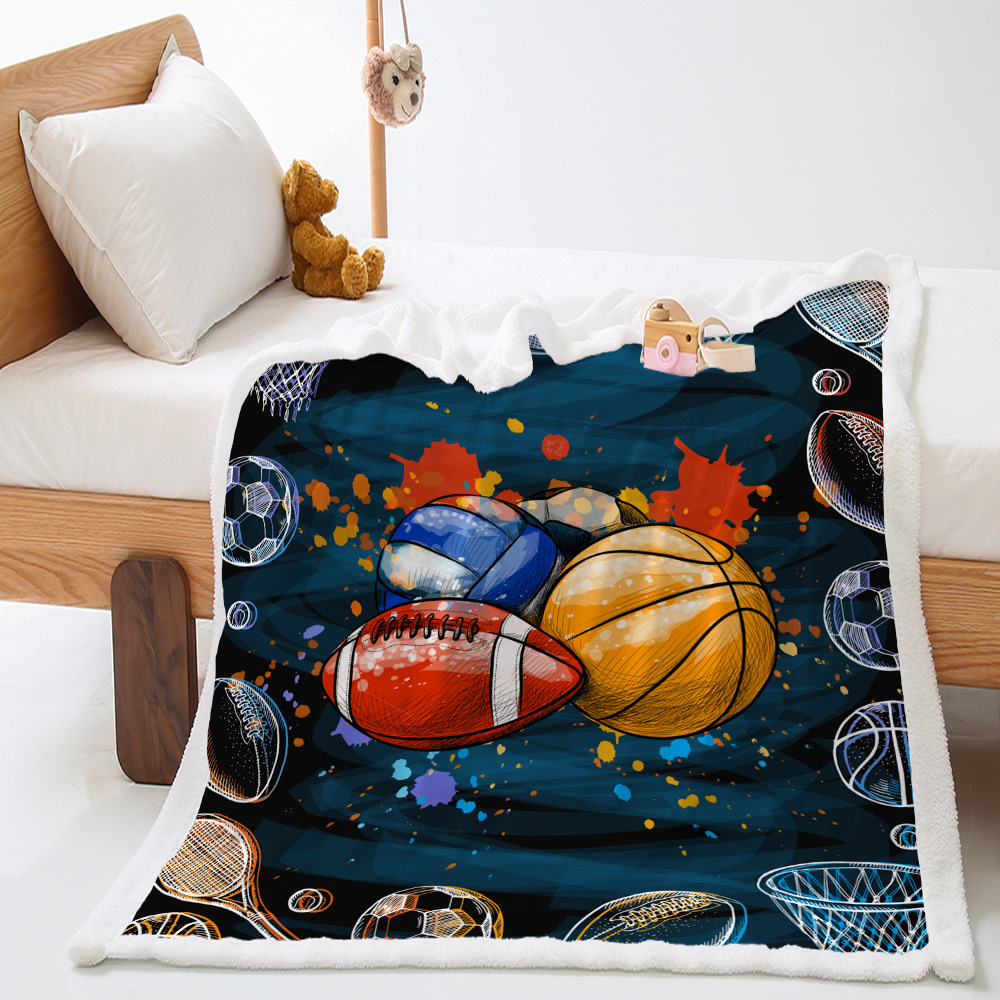 Title 4, Basketball Sports Lambswool Crystal Velvet Doub...