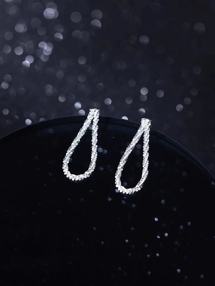 S925 Silver Starry Tassel Earrings Ladies