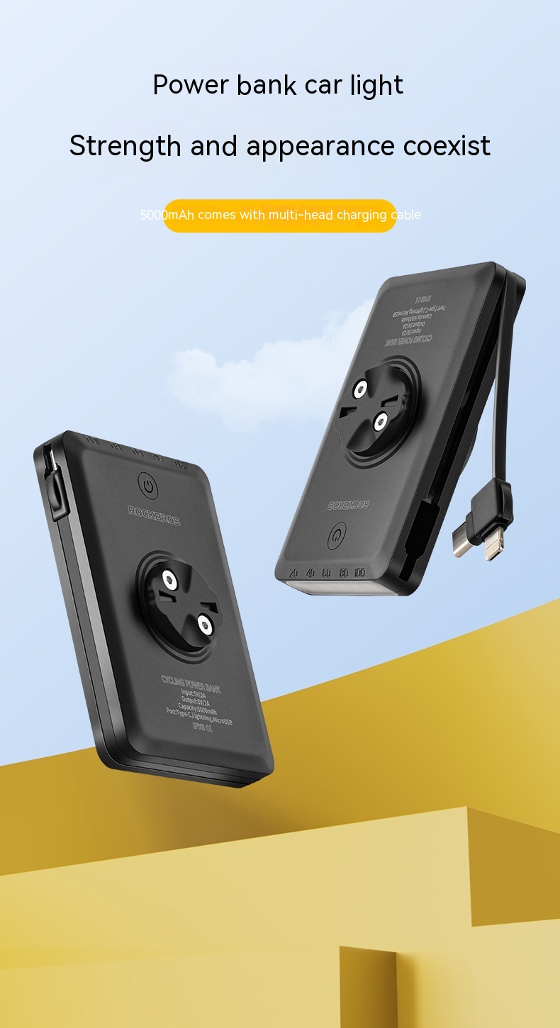 Bicycle Light Power Bank With Cable 7