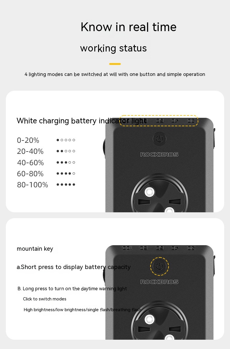 Bicycle Light Power Bank With Cable 17