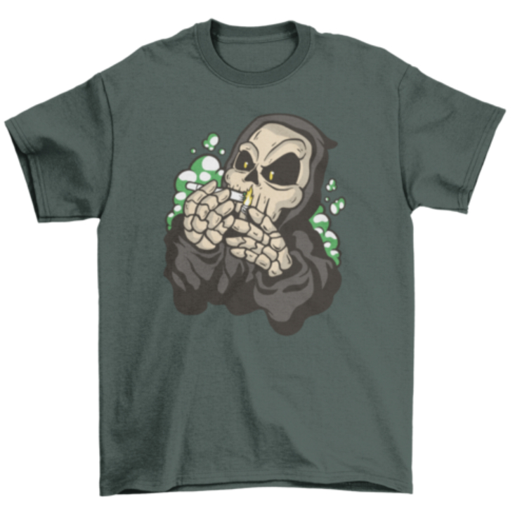 Title 2, Camiseta Casual com Estampa Digital Weed Reaper...