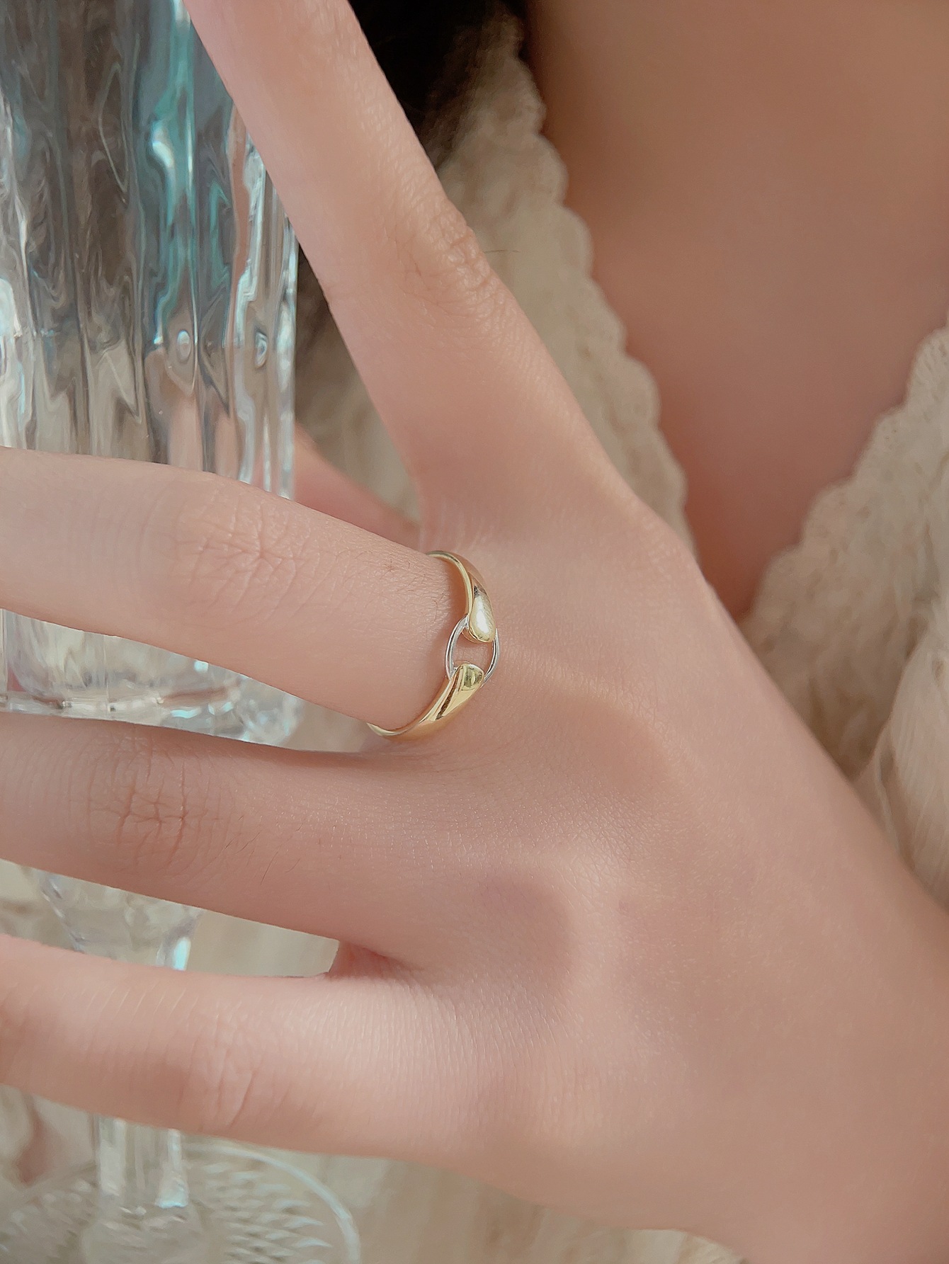 Ins S925 Silver Simple Personality Ring Fashion Special-interest
