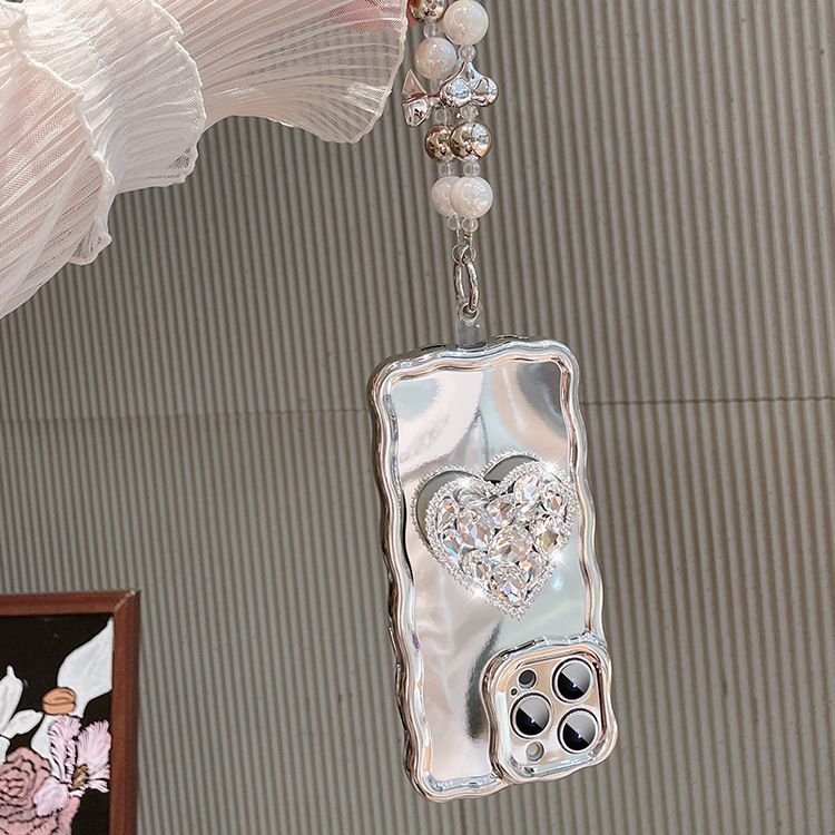 Silver Mirror Lanyard Rhinestone Bracket - Image 3