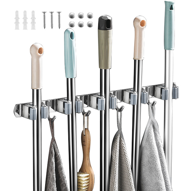 304 Stainless Steel Nail-free Mop Rack - Image 11