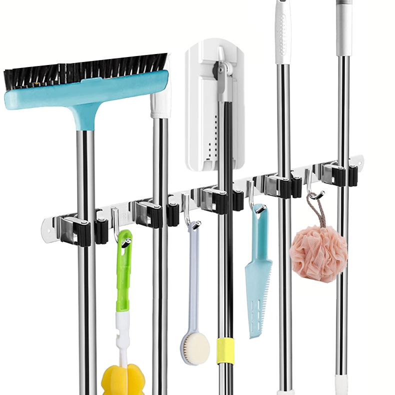 Title 6, 304 Stainless Steel Nail-free Mop Rack