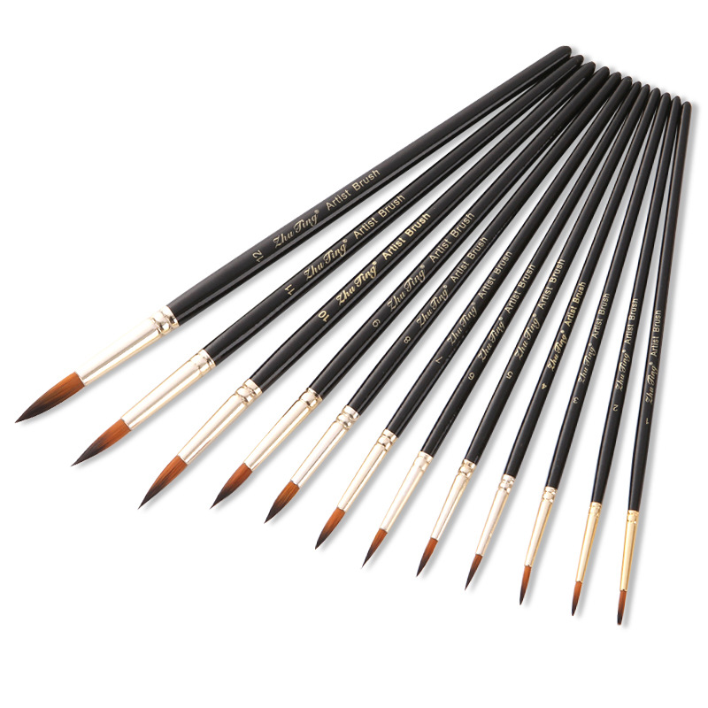 Title 4, Black Rod Painting Writing Brush Two-color Nylo...