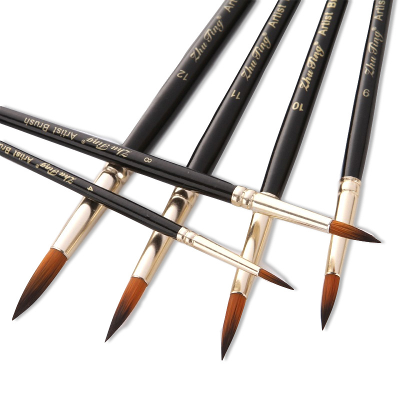 Title 5, Black Rod Painting Writing Brush Two-color Nylo...