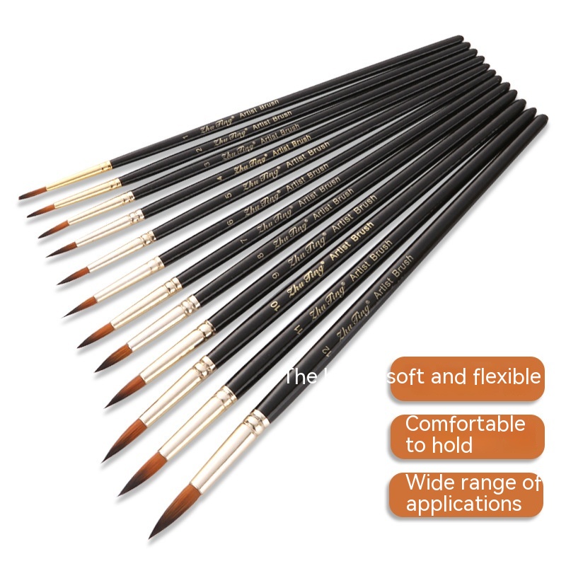 Title 6, Black Rod Painting Writing Brush Two-color Nylo...