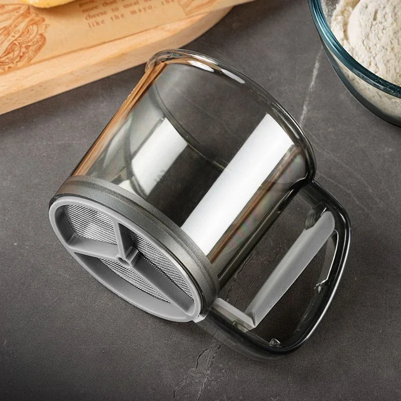 Baking Tool Hand Press Plastic Flour Sieve