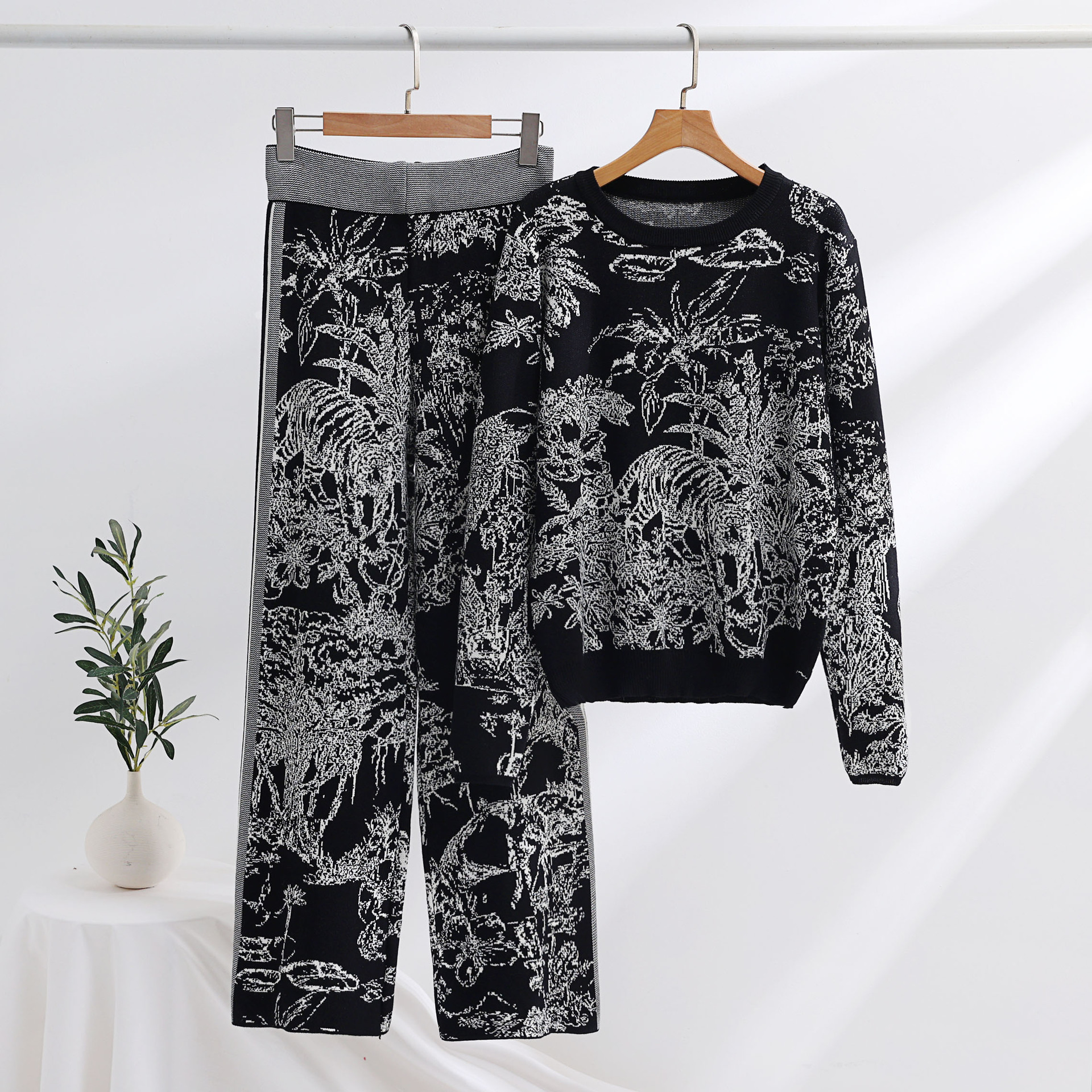 Knitted Two-Piece Sweater and Trouser Set, picture 2 of 11