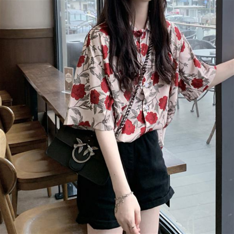 Title 1, New Retro Hong Kong Style Printed Short-sleeved...