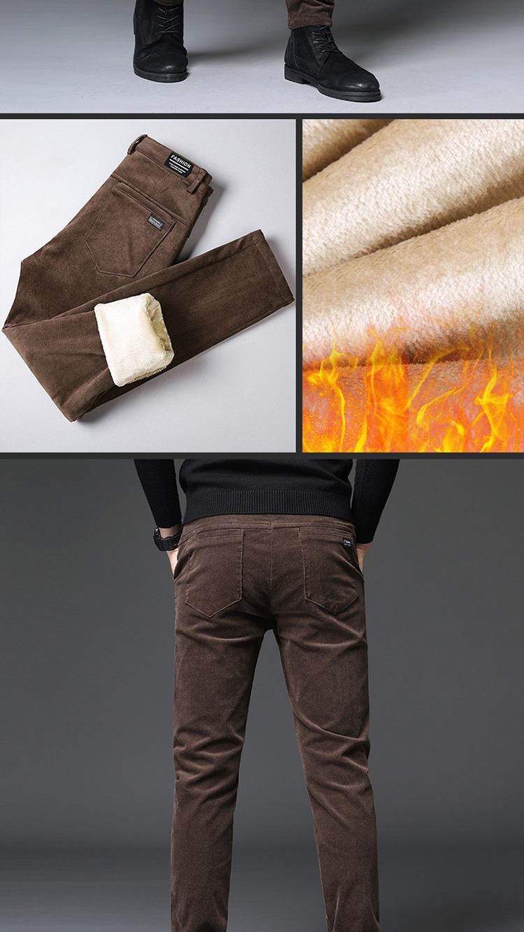 Velvet Padded Thickened Outer Wear Corduroy Men's Pants
