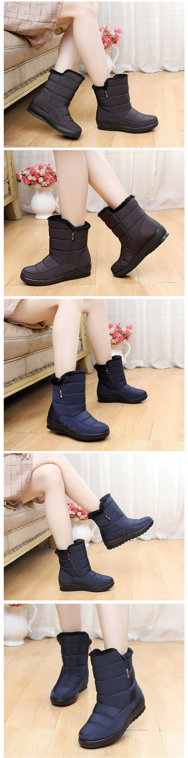 Title 2, New Fleece-lined Warm Plus Size Cotton Boots Le...