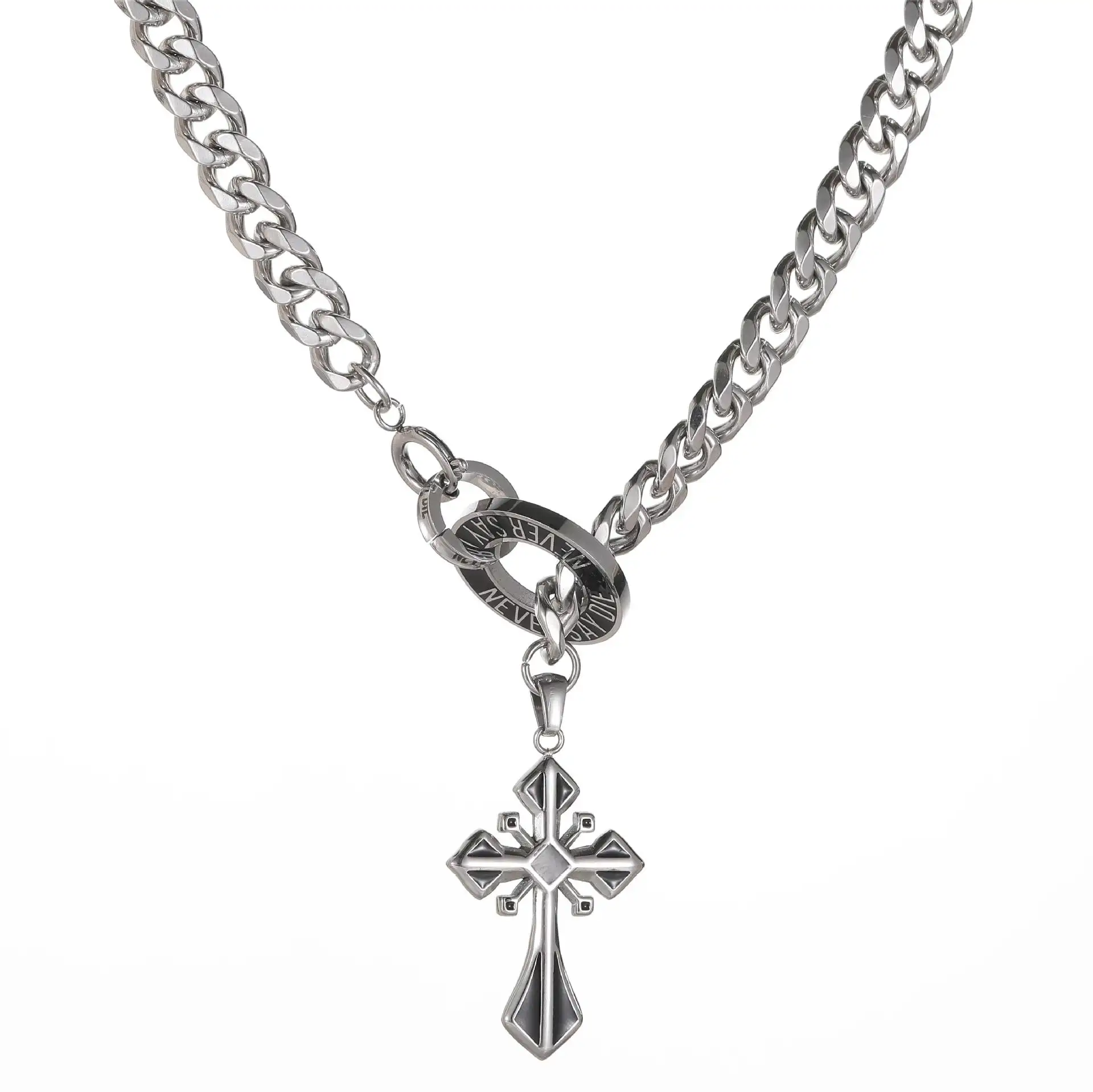 High-grade Accessories Look Forward To The Holy Frame Titanium Steel Necklace