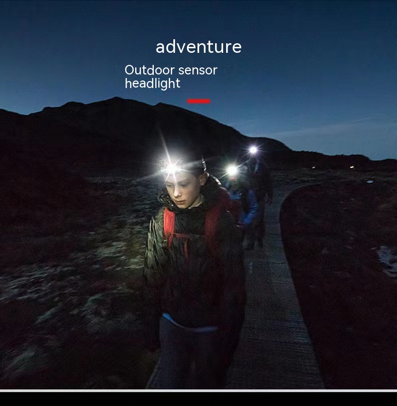Lightweight USB Charging Induction Headlamp Camping Hiking Camping Essential - Image 4