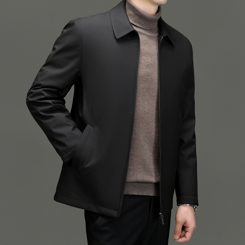 Men's Goose Down Jacket Winter New Polo Collar Dad Wear — foto 12