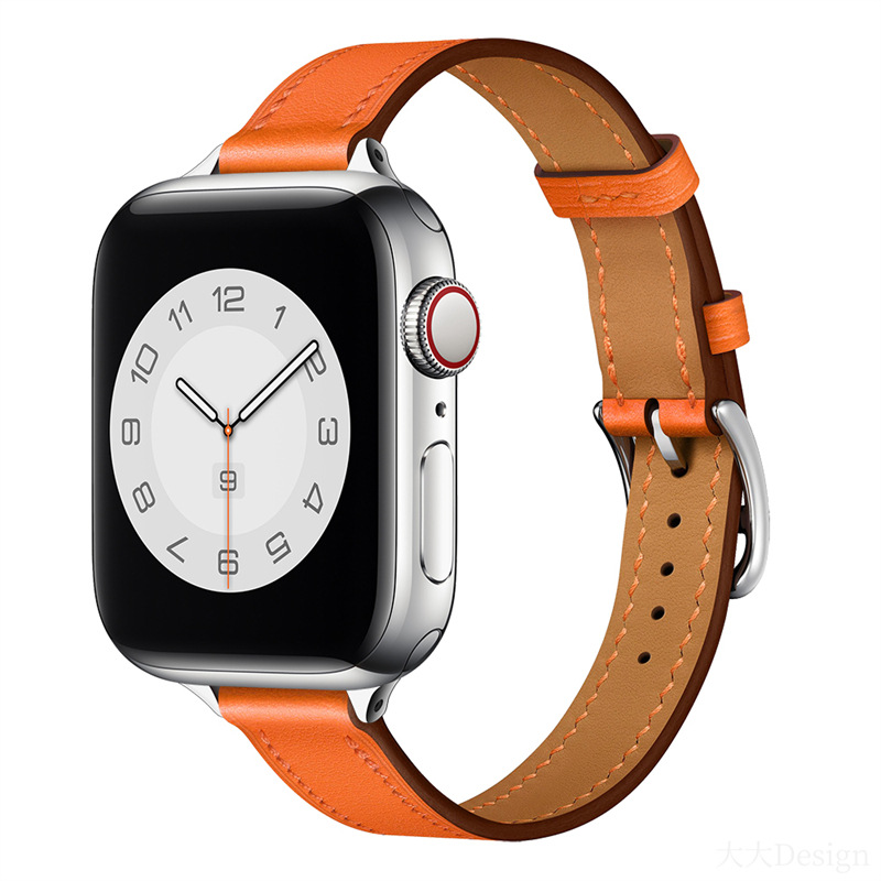 Single Ring Strap Small Waist Slim Fit Cow Leather Watch Strap - Image 16