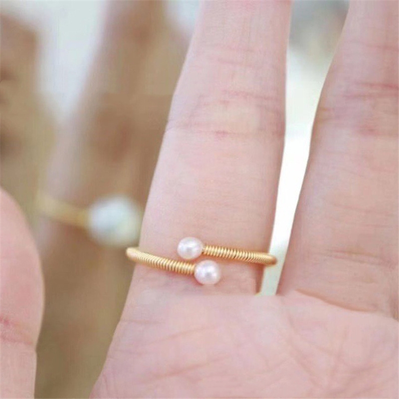14K Gold Injection Winding Pearl Ring