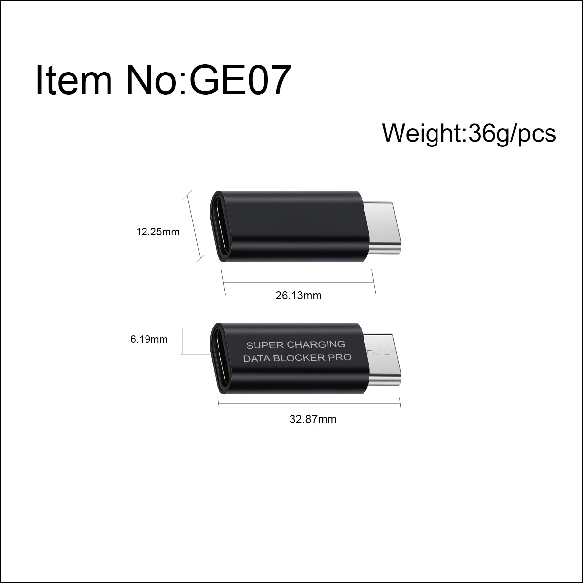 USB-C Anti-theft Swiping Appearance Aluminum Alloy Material Supports Fast Charging And Blocking Data