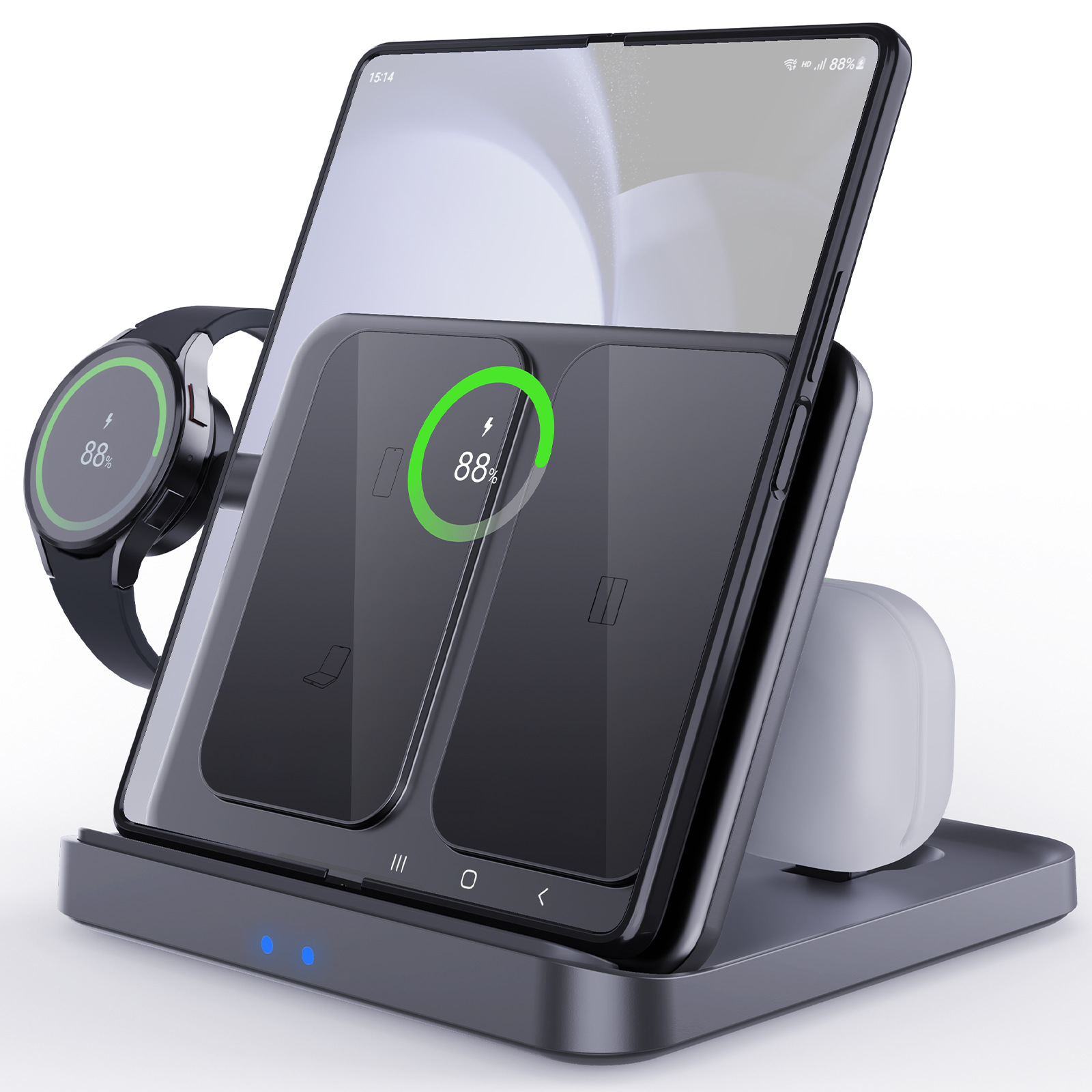 Three-in-one Wireless Charger Foldable Desktop Bracket - Image 7