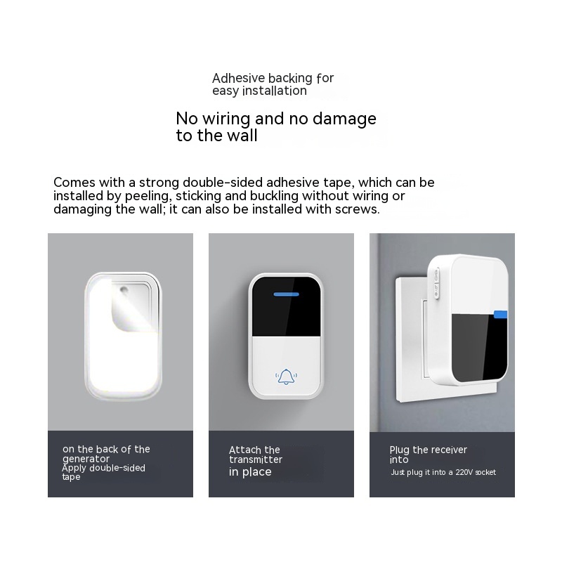 Self-generating Wireless Doorbell Home Long-distance New Beeper - Image 2
