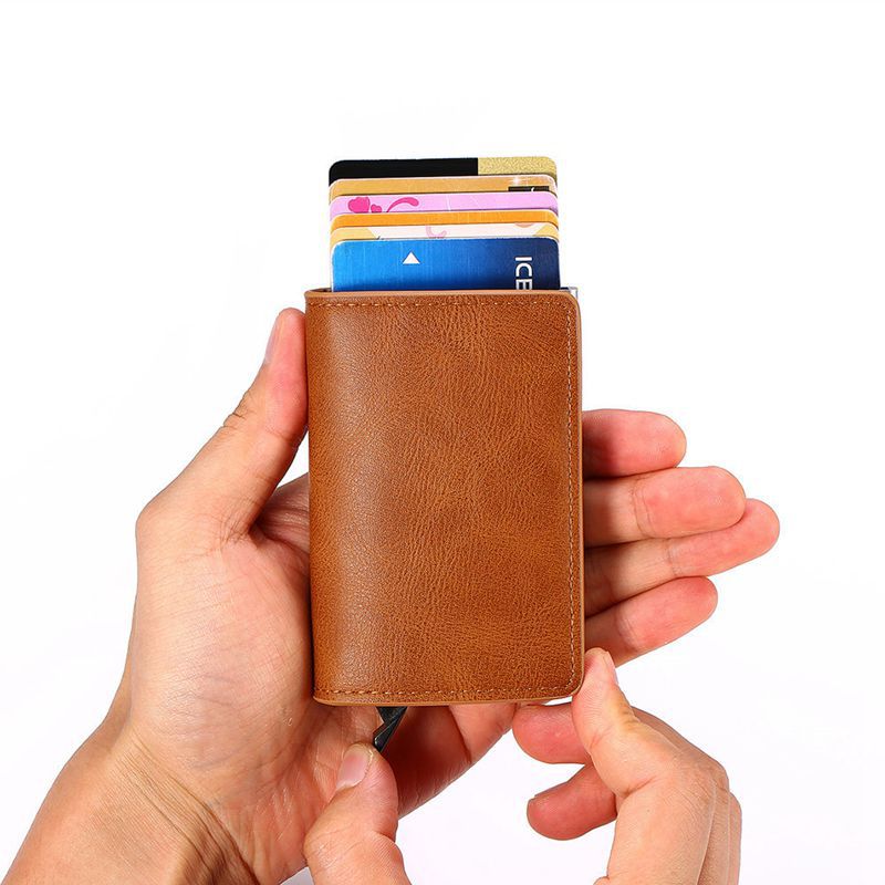 Men's Metal Anti-magnetic ID Card Holder New Student Wallet Business Card Holder
