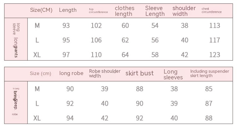 Title 1, Korean Style Lily Seven-piece Pajamas Women