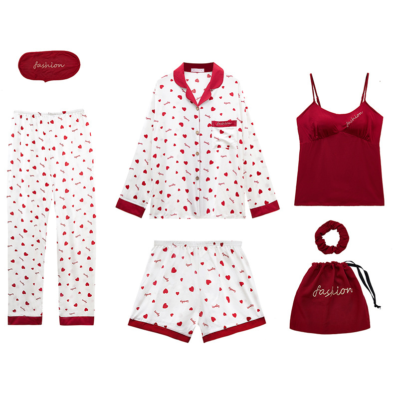 Title 3, Korean Style Lily Seven-piece Pajamas Women