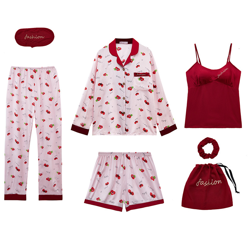 Title 5, Korean Style Lily Seven-piece Pajamas Women