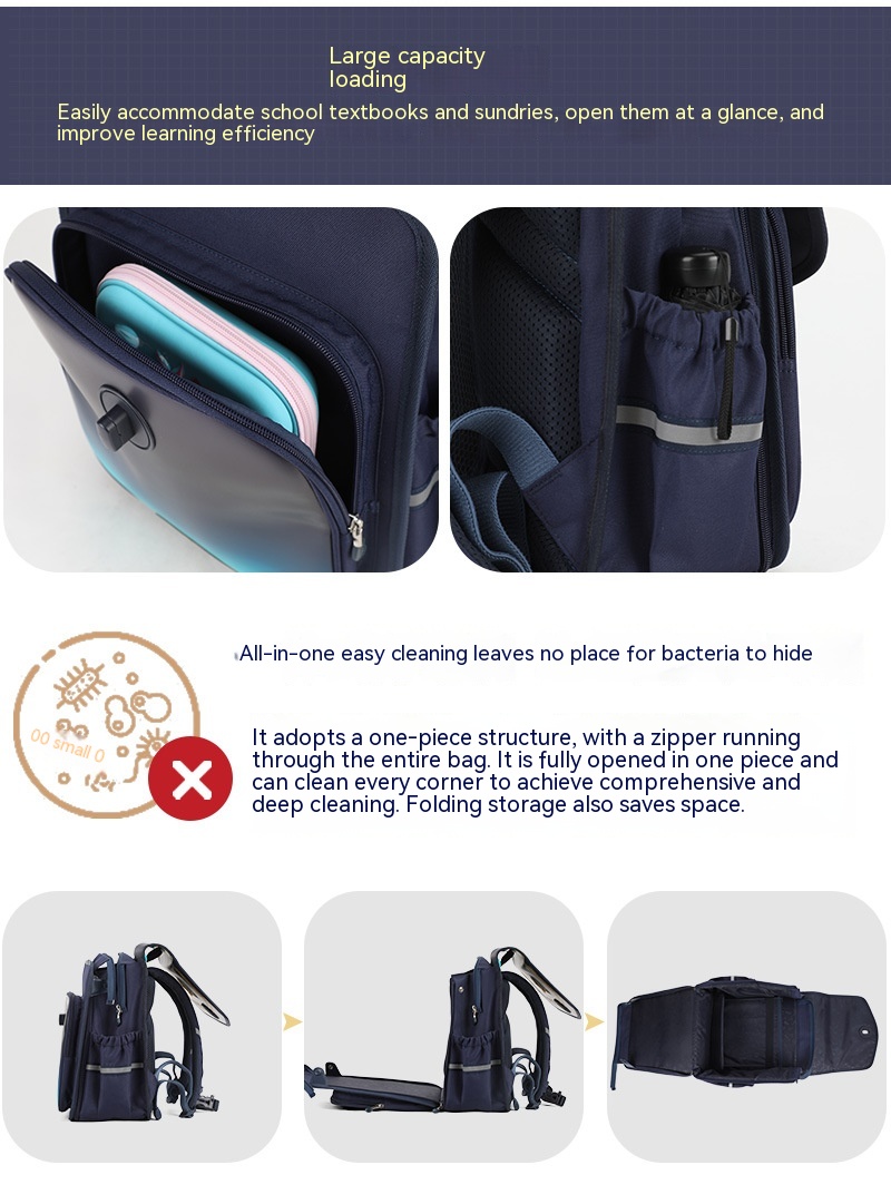Children's Primary School Student British Noble Schoolbag Female Cartoon Waterproof Rucksack Brand Backpack - Image 3