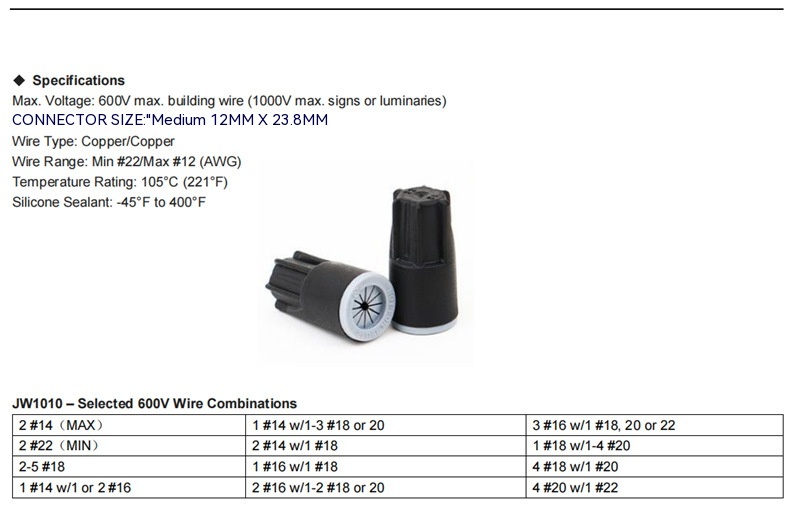 Spiral Waterproof Wire Connector Wiring Cap